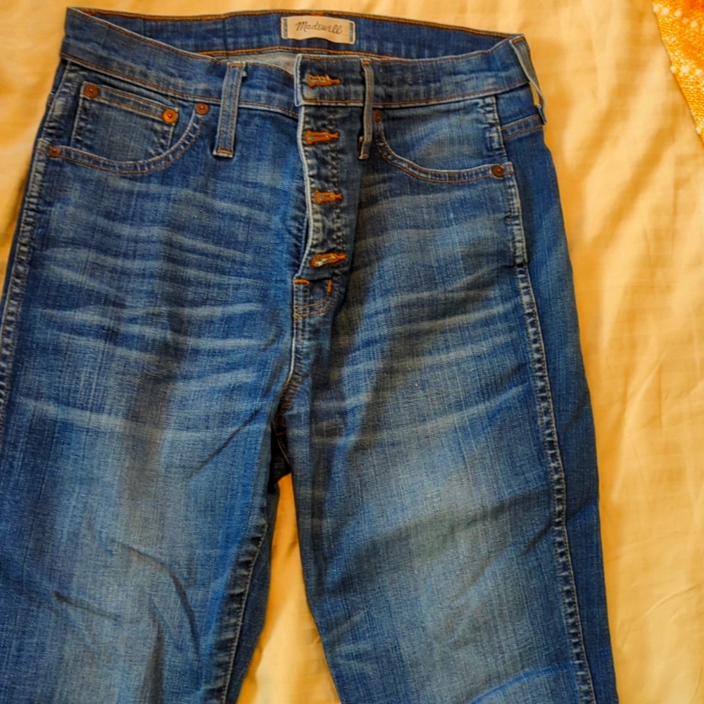 Madewell 10in high rise skinny button front  faded blue guc